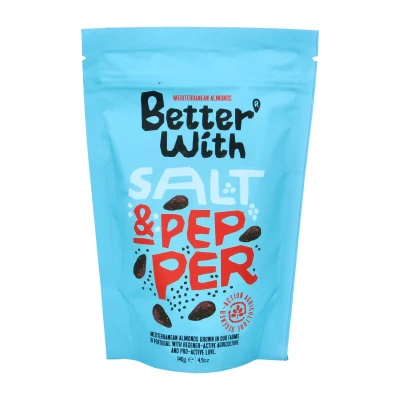 Migdolai su pipirais ir jūros druska SALT AND PEPPER, 140 g