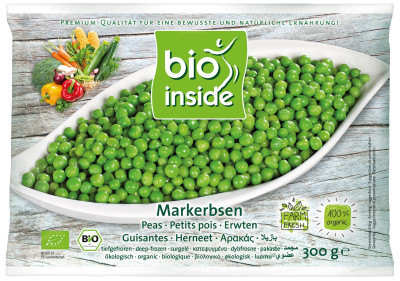 Žalieji žirneliai, šaldyti, ekologiški