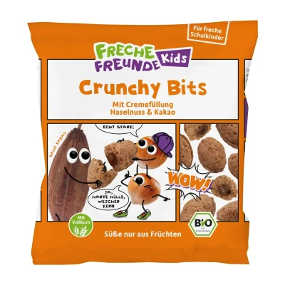 Traškūs rutuliukai su lazdyno riešutų ir kakavos įdaru, ekologiški