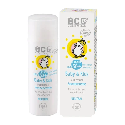 Bekvapis kūdikių ir vaikų kremas nuo saulės SPF50+, ekologiškas