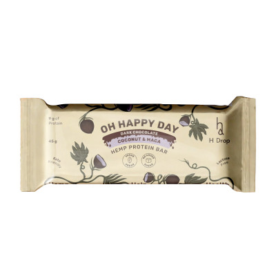 Kanapių baltymų batonėlis COCONUT & MACA