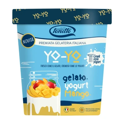Jogurtiniai valgomieji ledai YO-YO su mangais ir pasifloromis