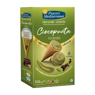 Vafliai su pistacijų įdaru CIOCOPUNTA, be glitimo