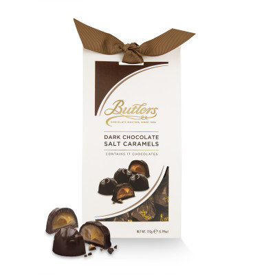 Šokoladinių saldainių rinkinys DARK CHOCOLATE SALT CARAMELS