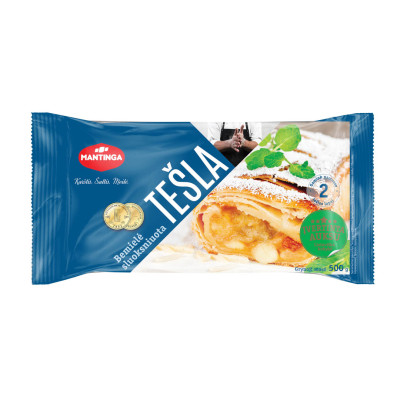 Bemielė sluoksniuota lankstyta tešla, šaldyta