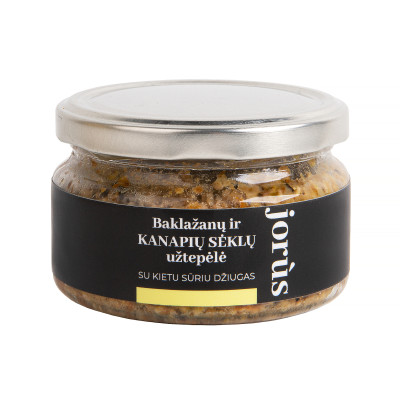 Baklažanų ir kanapių sėklų užtepėlė