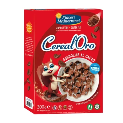 Sausi pusryčiai su kakava GONDOLINE AL CACAO, be glitimo