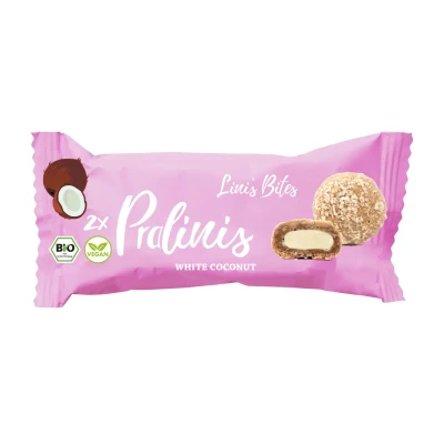 Saldainiai su baltuoju kakavos kremu PRALINIS, ekologiški