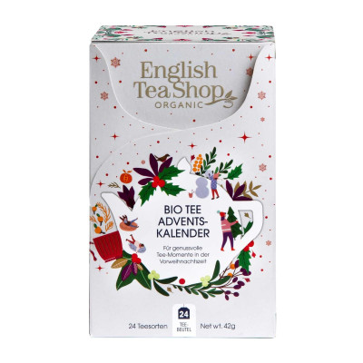 Arbatos advento kalendorius, baltas, 24 pak., ekologiškas