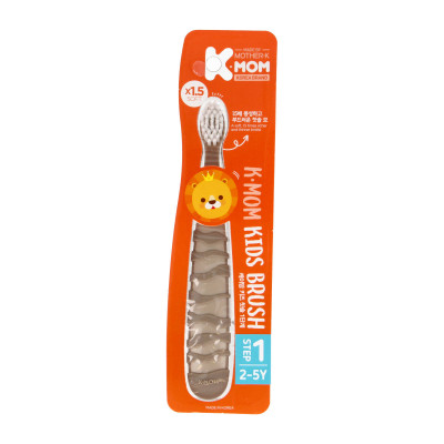 Vaikiški dantų šepetėliai K-MOM (nuo 2 iki 5 m.), rudas, ekologiškas