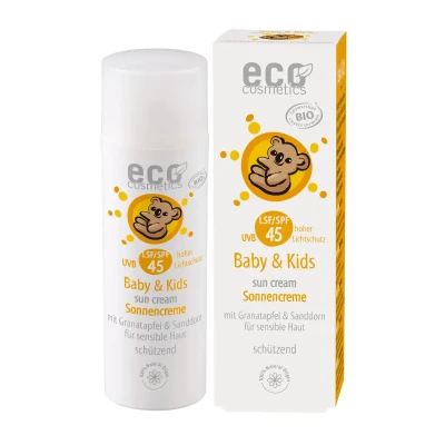 Kūdikių ir vaikų kremas nuo saulės SPF45, ekologiškas