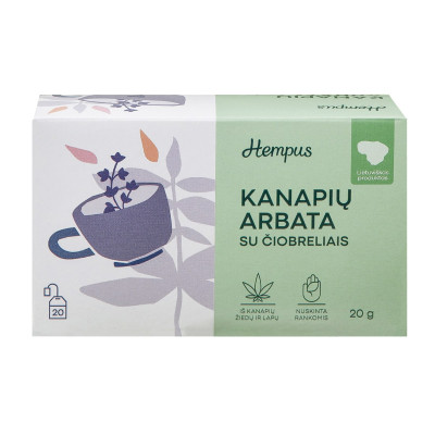 Kanapių arbata su čiobreliais, 20 pak.