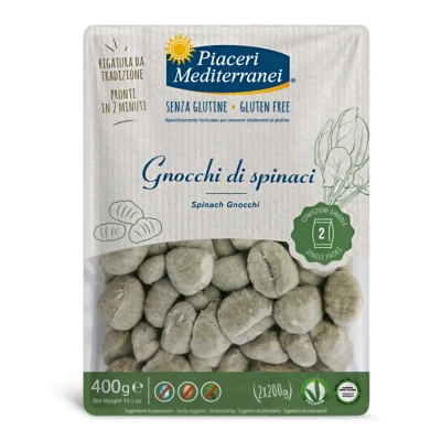 Itališki bulvių virtinukai GNOCCHI su špinatais, be glitimo