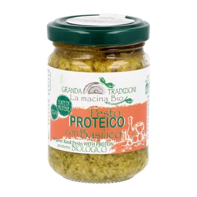 Baltyminis pesto padažas su bazilikais, ekologiškas