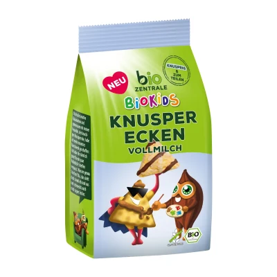 Kukurūzų TRIKAMPĖLIAI su pienišku šokoladu, ekologiški