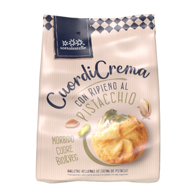Sausainiai su pistacijų kremu CUOR DI CREMA, ekologiški