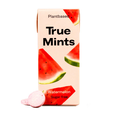 Ledinukai TRUE MINTS arbūzo skonio, be cukraus