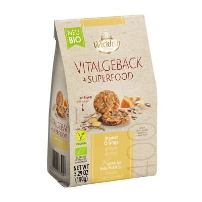 Traškūs sausainiai SUPERFOOD ORANGE su anakardžiais, ekologiški