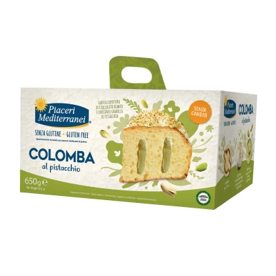 Itališkas pyragas COLOMBA su pistacijų glaistu, be glitimo