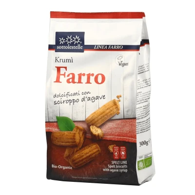 Speltų sausainiai KRUMI FARRO, ekologiški
