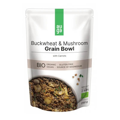 Grikių patiekalas PIEVAGRYBIAI ir MORKOS, ekologiškas