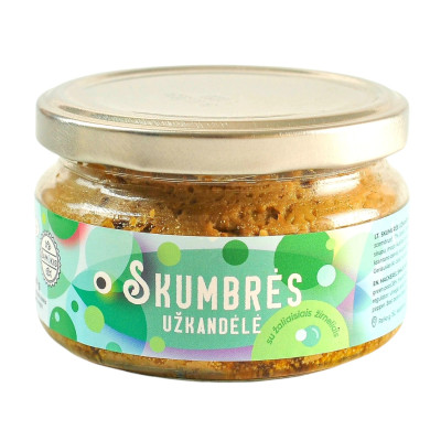 Skumbrės užkandėlė su žaliaisiais žirneliais