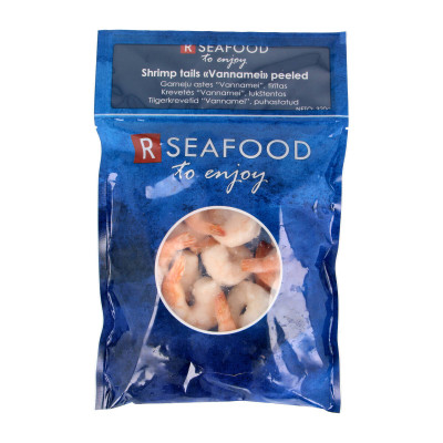 Tigrinės krevetės, be galvų, lukštentos, virtos, šaldytos, 320 g