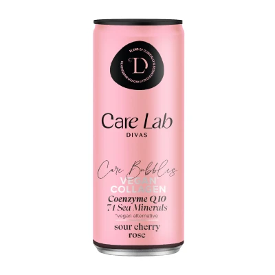 Gazuotas funkcinis gėrimas VEGAN COLLAGEN Q10 SOUR CHERRY & ROSE