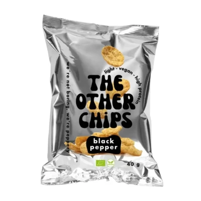 Lęšių traškučiai su juodaisiais pipirais THE OTHER CHIPS, ekologiški