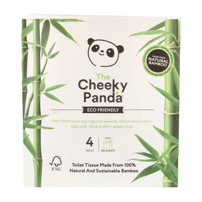 Bambukinis tualetinis popierius, trisluoksnis, 4 rulonėliai