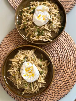 Makaronai su baklažanu ir burrata pagal Faustą Mariją Leščiauskaitę
