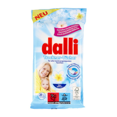 Malonaus kvapo skalbinių džiovyklės servetėlės DALLI, 25 vnt