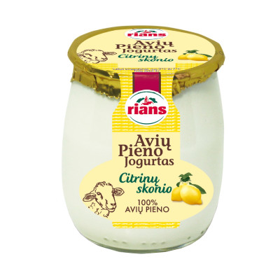 Avių jogurtas RIANS citrinų skonio, 5,4% rieb.