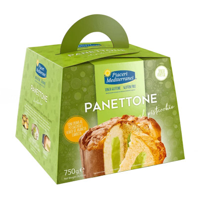 Itališkas pyragas PANETTONE su pistacijomis, be glitimo