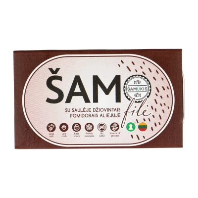 Šamo filė su saulėje džiovintais pomidorais aliejuje