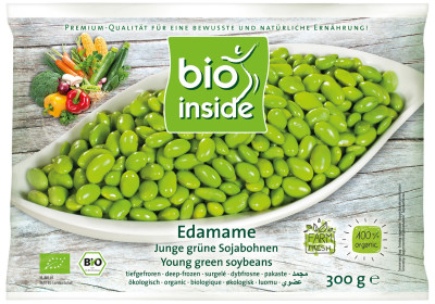 Sojų pupelės EDAMAME, šaldytos, ekologiškos