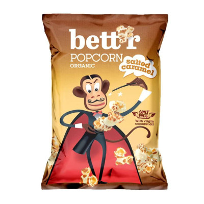 Kukurūzų spragėsiai su sūria karamele, ekologiški