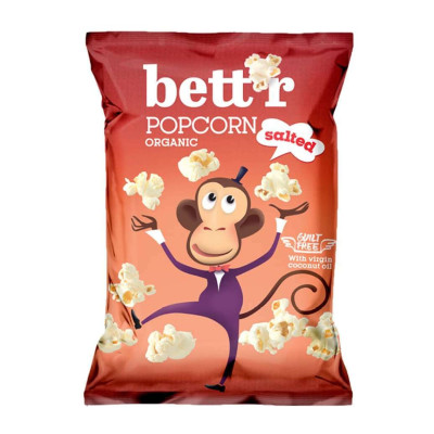 Kukurūzų spragėsiai su druska, ekologiški