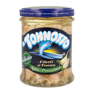 Tuno filė su česnaku ir petražolėmis alyvuogių aliejuje