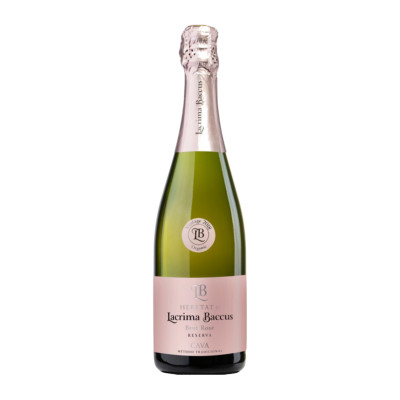 Putojantis rožinis vynas LACRIMA BACCUS CAVA RESERVA BRUT ROSÉ, 11.5 %, ekologiškas