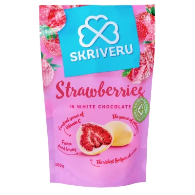 Braškės baltajame šokolade