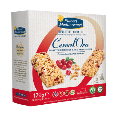 Ryžių ir kukurūzų batonėliai su spanguolėmis, be glitimo