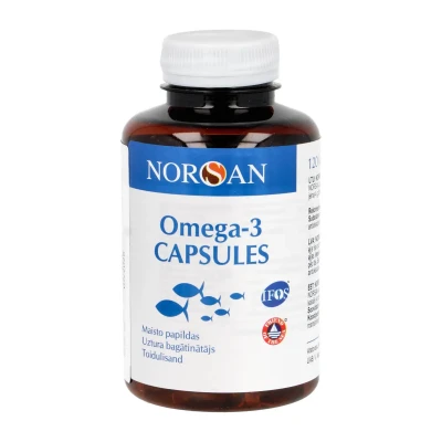 Žuvų taukai OMEGA-3, 120 kapsulių