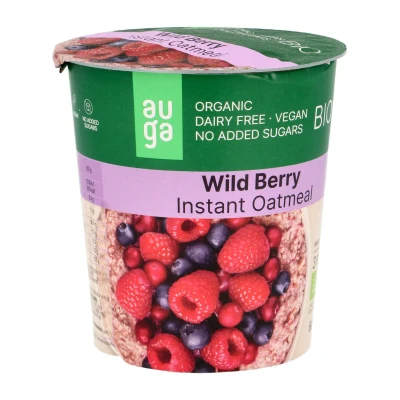 Avižinė košė su miško uogomis, ekologiška