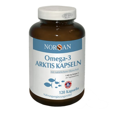 Žuvų (menkių) taukai OMEGA-3 ARKTIS,120 kapsulių