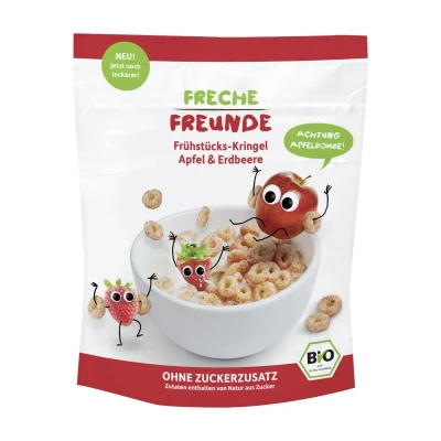 Sausi pusryčiai su obuoliais ir braškėmis, nuo 12 mėn., ekologiški