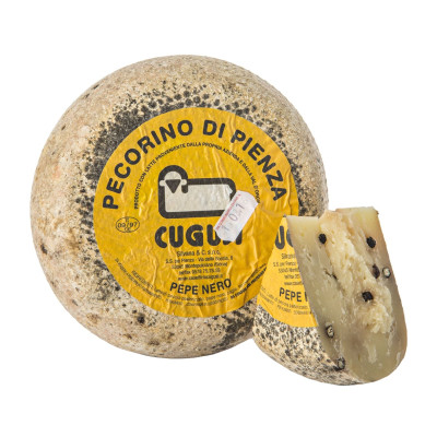 Avių pieno sūris su pipirais PECORINO DI PIENZA, brandintas 6 mėn.