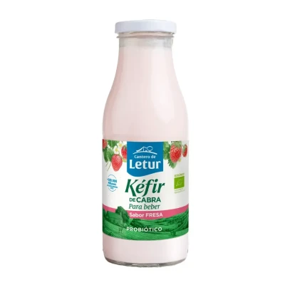 Ožkų kefyras nenugriebto pieno KEFIR UP braškių skonio, 4.0 % rieb., ekologiškas