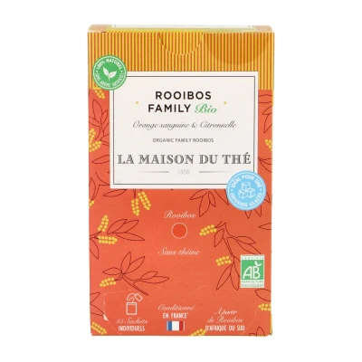 Rooibos arbata su citrinžole ir apelsinų žievelėmis ROOIBOS FAMILY, 15 pak., ekologiška