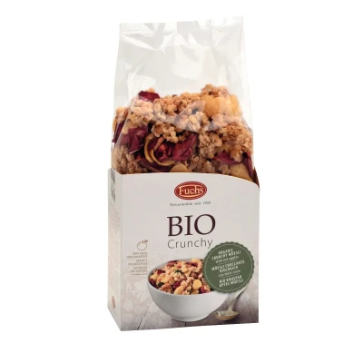 Traškūs dribsniai su raudonais obuoliais BIO CRUNCHY, ekologiški